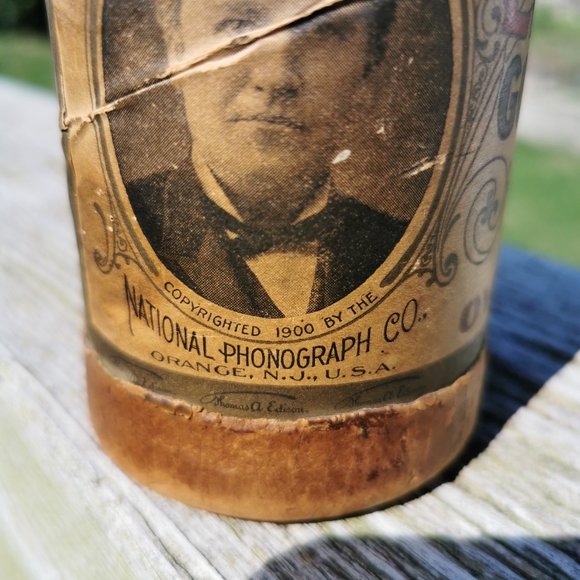 Antique Thomas Edison Gold Moulded Records Cardboard Container - Picture 5 of 16